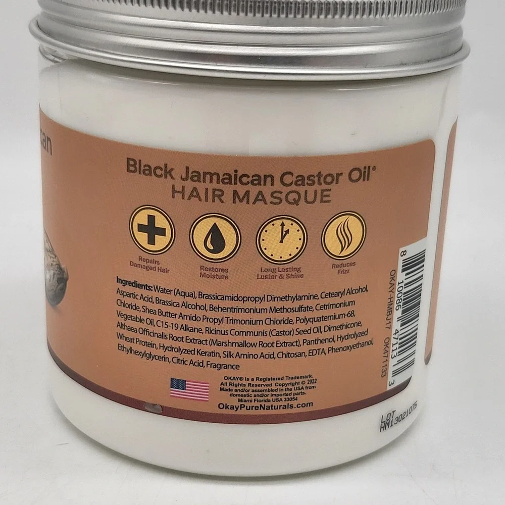Poshmark Title: OKAY Black Jamaican Castor‎ Oil Hair Masque 17 oz
